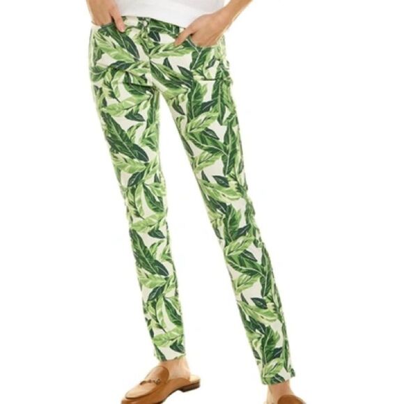 J. McLaughlin Lexi Straight Leg Jeans - Palm Leaf Print - Picture 1 of 8